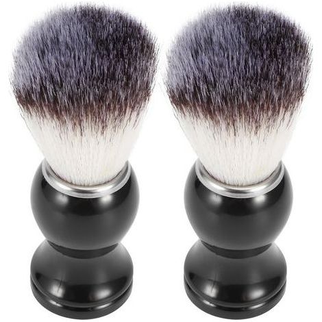 2er-Pack tragbare Herren-Bartbürsten aus synthetischem Nylon, Salon-Gesichtsreinigungsbürste, Rasierbürste, Pflegewerkzeug (1/5)
