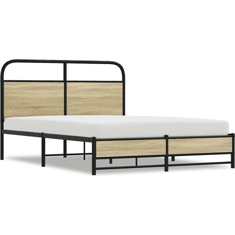 Lit double，Lit adulte，Cadre de lit sans matelas 140x190 cm chêne sonoma CFW1282361 (1/5)