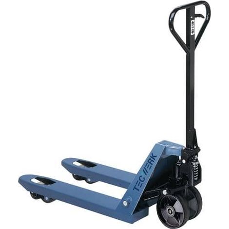 Gabelhubwagen Gabel-L.800mm Trgf.2500kg STA taubenblau PUR/PA TECWERK (1/3)