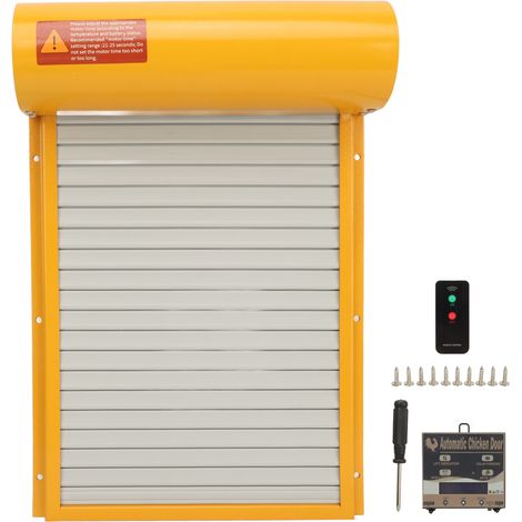 Automatischer Hühnerstalltüröffner, LED-Anzeige, manueller Lichtsensor, batteriebetriebener automatischer Hühnerstalltüröffner von MDOE mit Fernbedienung für Gänse (Gelb) (1/5)