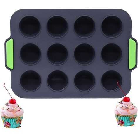Silikon-Muffinform – Antihaftbeschichtung – Mit Griff – Für Cupcakes, Brownies, Kuchen, Puddings