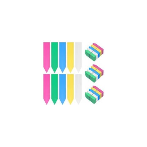 Etichette da giardino in plastica multicolore (confezione da 500) - 10 x 2 cm - Etichette da giardino impermeabili in 5 colori per vivaio, semi, piante ed erbe aromatiche H773 - Crezuo
