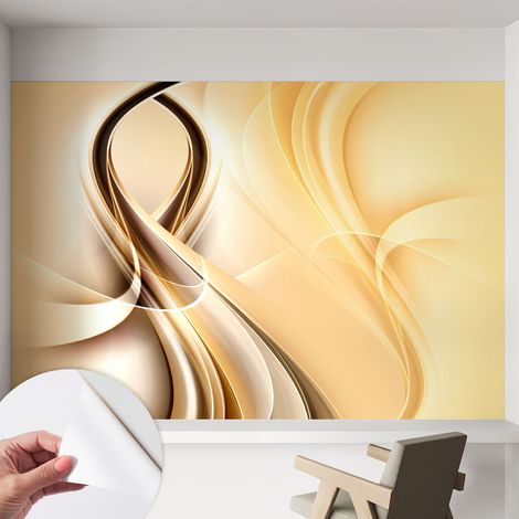 Fotomurale adesivo stickers - murali decorativo - soggiorno moderno - effetto realistico - Linee ondulate 152x104 cm (1/5)