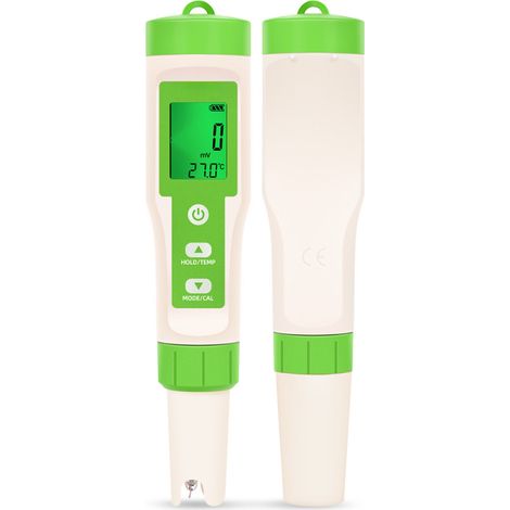 Lápiz medidor de cloro 4 en 1 para medir el contenido de cloro en el agua de piscinas. Mide el potencial redox (ORP) y la temperatura del agua (H2). (1/5)