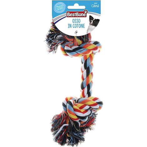 Mini jeux d'os de 15 cm : Os en coton multicolores pour chiens