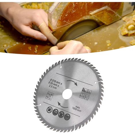 Lame de scie circulaire carbure 8-1/4 pouces pour coupe bois et plastique, compatible scies à onglet et de table.