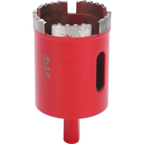 Mèche de scie ondulée à revêtement diamant rouge, outil de perçage électrique à poignée droite, 45 mm (1/5)