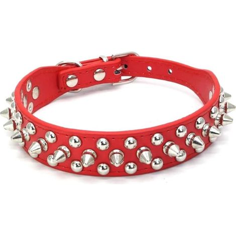 Collier ajustable en cuir PU pour chien et chat avec rivets et pointes pour petit et moyen animal robuste (1/5)