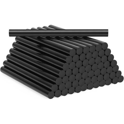 BUNTHAUS 64 Pcs Baton de Colle pour Pistolet 7mm x 100 mm, Bâtons de Colle Chaude 7mm, Baton de Colle Pistolet pour Colle Pistolet à Colle Chaude noir Séchage Rapide pour Bricolage Artisanat (1/5)