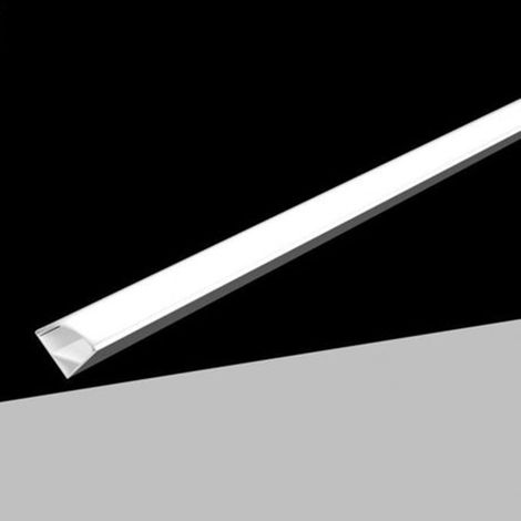 TRADE SHOP - Profilo Angolare In Alluminio Per Strisce Led A Superficie Con Copertura Opaca 2mt Al-04-s - (1/5)
