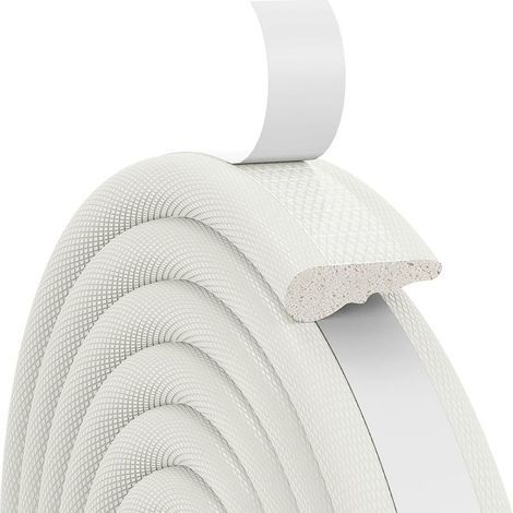 Joint Fenetre Isolation, 5m Joint Fenêtre et Porte de Mousse Adhésive, Bande Caoutchouc Antichoc, Boudin PVC Cadre Porte,Isolation du bruit et Froid, pour Joint porte entree, Fenetre (Blanc) (1/5)