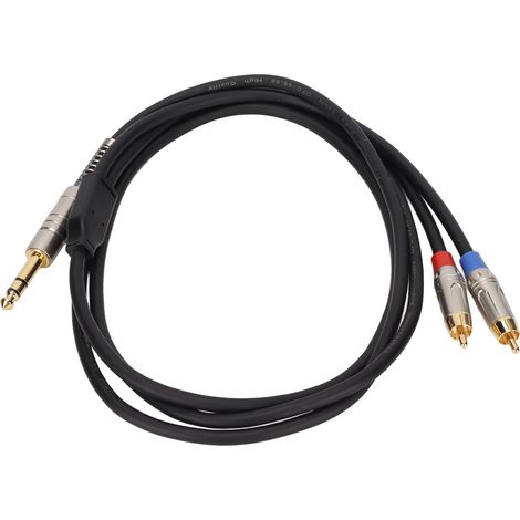 Câble de division TRS 6,35 mm mâle vers 2 RCA mâle, longueur 1,8 m (5,9 pi) pour microphone (1/5)