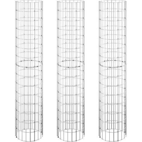 Maison Exclusive - Fioriere Gabbione Circolare 3 pz in Acciaio Zincato Ø30x150 cm (1/5)
