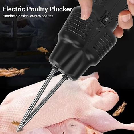 Electric Poultry Plucker, Portable Chicken Feed Handheld Rechargeable Chicken Plucking Machine Poultry Plucker for Duck Goose Turkey Birds (Black) (1/4)