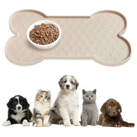 Tappetino antiscivolo in silicone per ciotole per cani, adatto a cani di piccola e media taglia e piatti per cibo per gatti, albicocca (1/5)