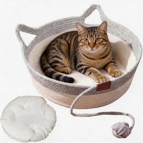 Panier Instinct pour chats, panier tissé à la main, nid pliable et griffoir pour jouer et se reposer (1/5)