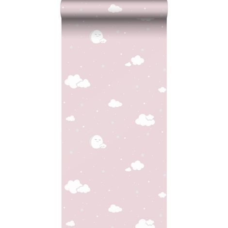 papier peint petits nuages rose et blanc - Sanders & Sanders (1/5)