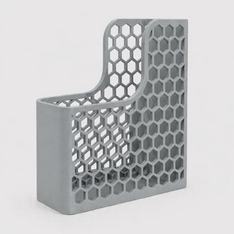 Organizador de documentos de oficina hexagonal calado gris tamaño A4 (1/3)