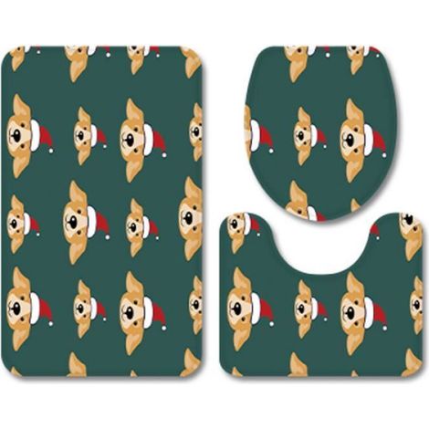 Tapis de toilette - X-Noël - 3 pièces - Non Slip - Absorbant - Lavable à la machine - 45x75cm (1/3)