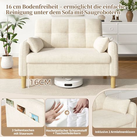 Modulares Sofa aus Chenille in Beige 119 x 78 x 85 cm HOMAIRE (1/5)