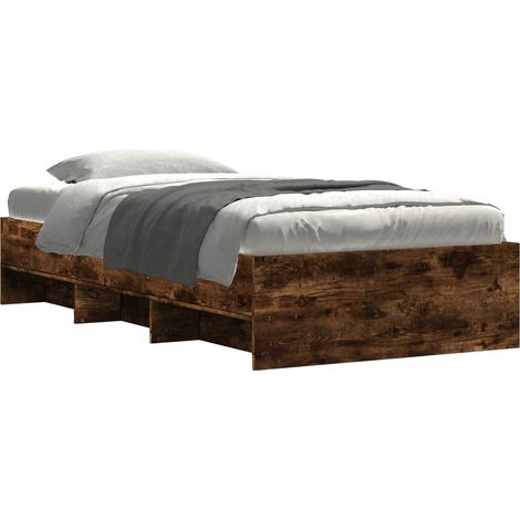 Estructura de cama con estante Roble Ahumado 80 x 200 cm vidaXL (1/5)