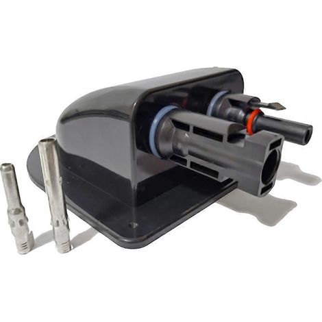 Boîte de joint étanche à double entrée de câble pour panneau solaire, connecteur de câble courbé, pour camping-car ou caravane, noir (1/5)