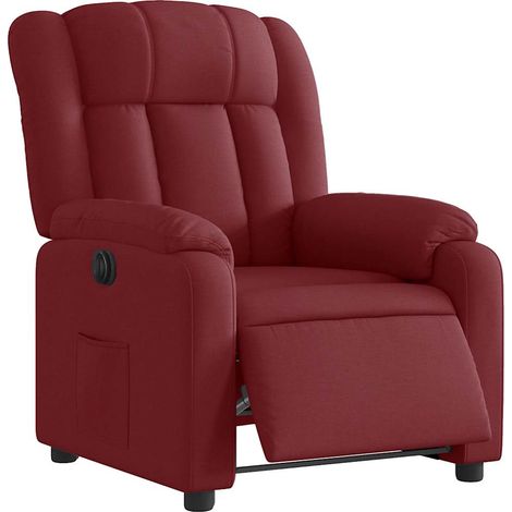 vidaXL Poltrona Elettrica Reclinabile Rosso Vino in Tessuto (1/5)