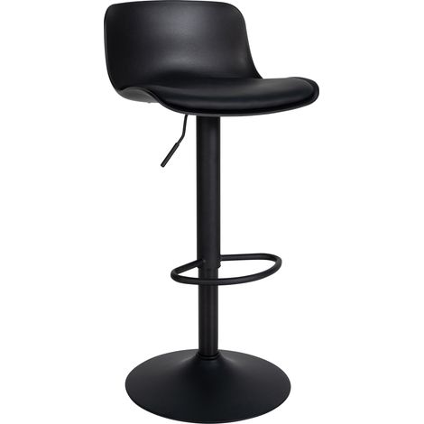 Sgabello da bar x1 altezza regolabile e sedile girevole con sedile in plastica nera metallo nero 100004531