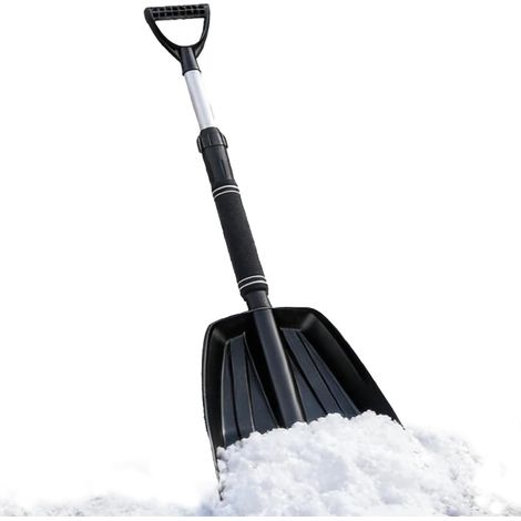 Pala de nieve de invierno resistente y ergonómica para despejar la nieve de entradas de vehículos, aceras, patios y jardines, así como el hielo y las escarchas. (1/5)