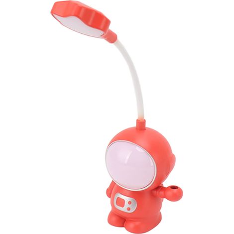 Lampe de chevet LED 3W rechargeable par USB, protection des yeux, forme unique, portable, lampe de lecture/étude à lumière douce et chaude pour la chambre à coucher, rouge (1/5)