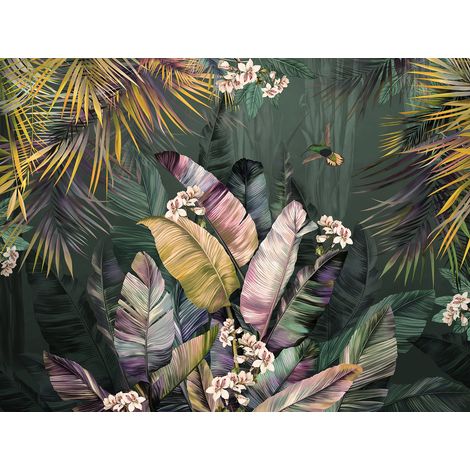 Papier peint panoramique - Plantes tropicales - 130 cm x 98 cm (1/2)