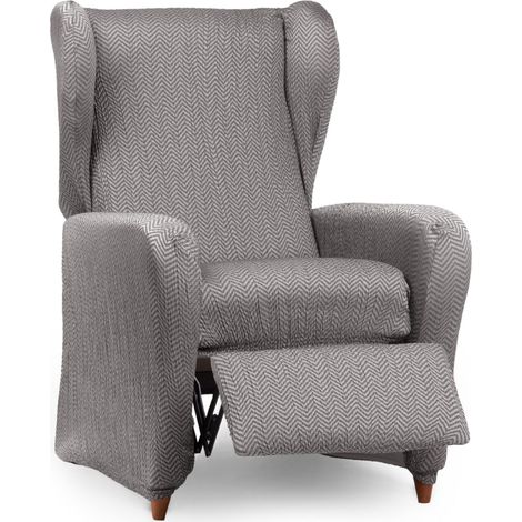 Housse de Fauteuil Extensible Relax 1 Place Gris Design Luz (1/5)