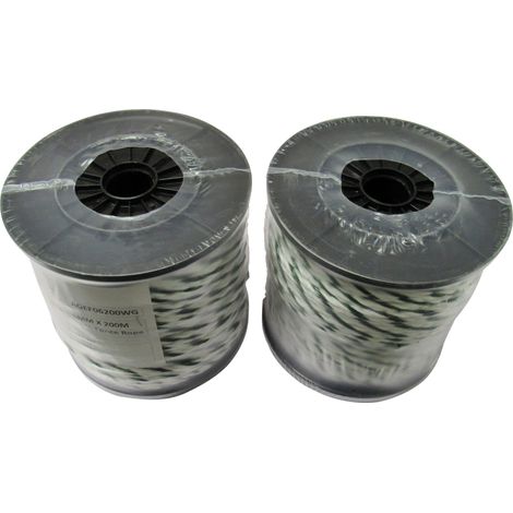 Electric Fence Rope Poly Fencing 6MM x 200M Rolls x2 (Electrified Polyrope Horse White Green) (1/3)