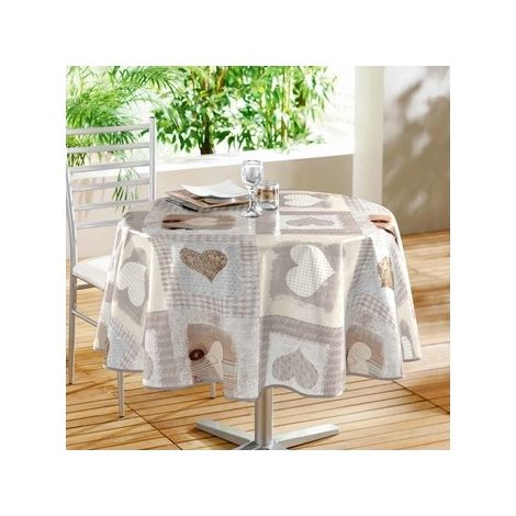 Nappe ronde - D 160 cm - PVC - Cosy coeur - Livraison gratuite (1/3)