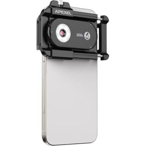 Microscope pour téléphone portable 300X, avec lentilles CPL, 18 LED, 19 modes d'éclairage, lumière UV et clip universel pour Android/iPhone, idéal pour les jardiniers et les amateurs de montres et de (1/5)