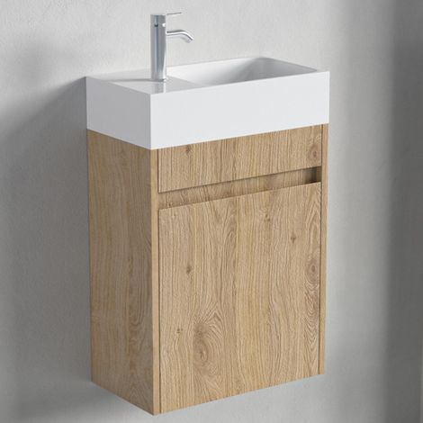 LOMAZOO Meubles de toilettes en chêne clair - Meubles WC -