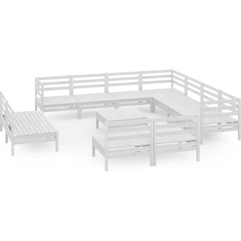Maison Exclusive - 12-tlg. Garten-Lounge-Set Massivholz Kiefer We (1/5)