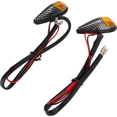 Clignotants latéraux moto style carbone 12V universels, feux indicateurs avant arrière pour scooter et sportive, paire de 2, étanches et lumineux LED (1/5)