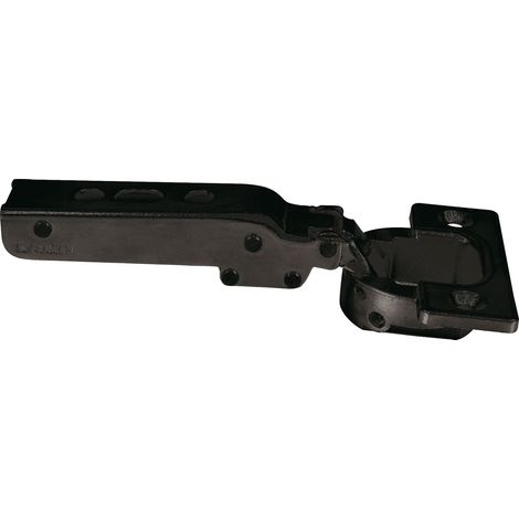 LAMP® Schwerlast Möbel Scharnier 95°, Eckanschlag, mit Feder, schwarz (1/5)