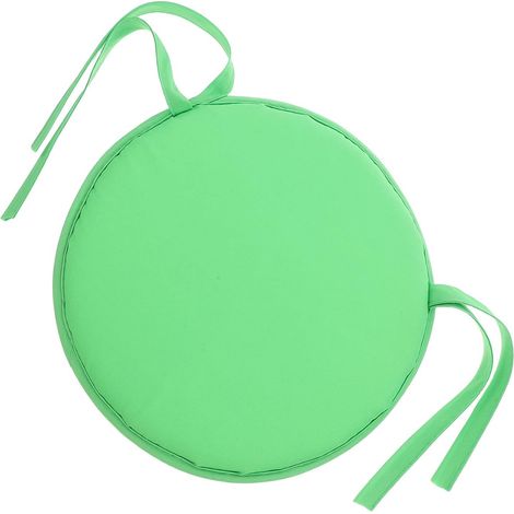 Coussin Rond pour Siège de Chaise Vert en Polyester et Éponge Épaissi Sangles, Coussin de Chaise Confortable pour Maison et Voiture (1/5)
