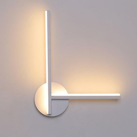 Applique murale linéaire blanche, applique murale à longue bande en métal avec abat-jour en acrylique, applique de chevet ultra-mince, appliques murales LED modernes - 10W - 3000K (1/5)