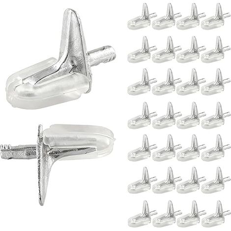 30pcs Zinc Alloy Shelf Cleats 3mm Non-Slip Shelf Support for Furniture, Cabinets, Cupboards and Shelves in Glass or Wood, Cleats for Shelves, Shelf Support Peg (1/5)