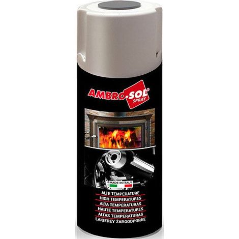 Smalto Spray Alte Temperature 400 ml Ambrosol Alluminio 6 Pezzi