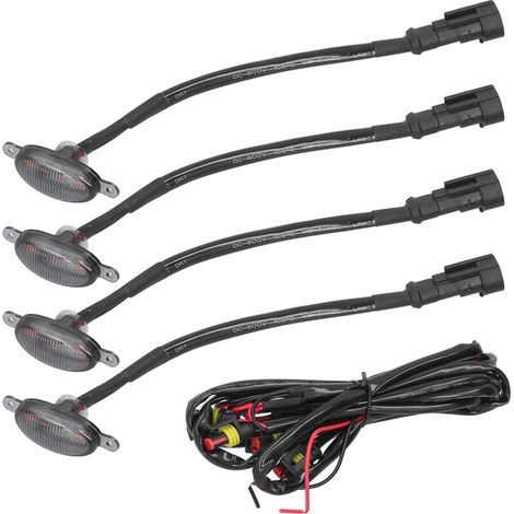 Luci a LED per griglia anteriore Fydun, set di quattro luci a LED ambra da 12V per la griglia anteriore, adatte a berline, furgoni, SUV e veicoli fuoristrada. (1/5)