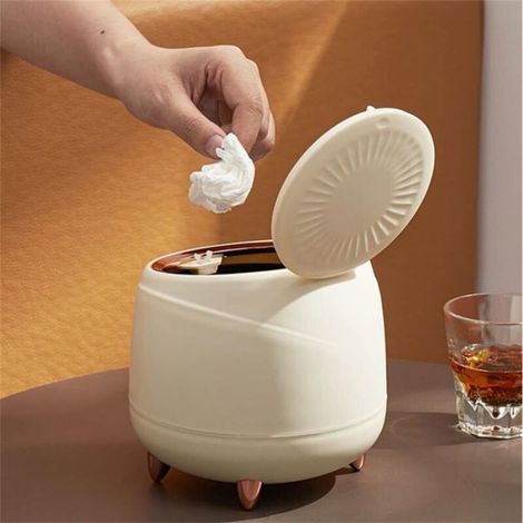Petite poubelle de cuisine,mini poubelle de salle de bain avec couvercle,corbeille à papier pour bureau,chambre coucher(vert clair) (1/4)