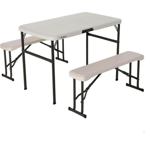 Tavolo Pieghevole Lifetime Crema per 4 Persone