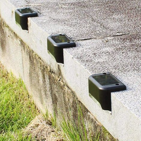 Solarbetriebene Außentreppenleuchten, wasserdichte weiße LED-Beleuchtung für Terrasse, Zaun, Garten, Patio, 6 Stück (1/4)