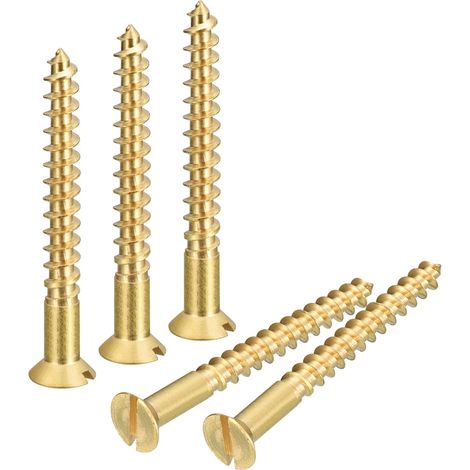 20pcs Laiton Bois Vis M6 x 60mm pour Travail Bois Meubles (1/5)