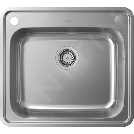 Hansgrohe Éviers - Évier encastré S412-F500 avec garniture de vidage automatique, inox 43336800 (1/3)