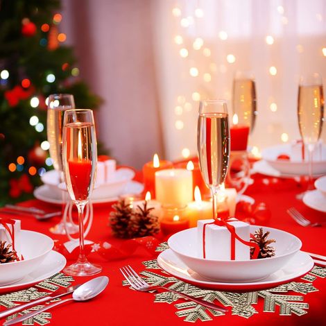 Lot de 6 Sets de Table de Noël, Antidérapants avec Flocons de Neige Sets de Table, PVC Sets de table Lavables (1/4)